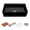 Ruvati 33 inch Fireclay Workstation Black Farmhouse Kitchen Sink Apron Front Single Bowl RVL2387BK - alternate 6